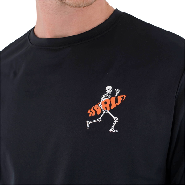 2026 Hurley Mens Regular Flamengue Long Sleeve Rash Vest MLEU00006 - Black